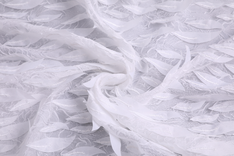 3d Leaf Embroidery Fabric