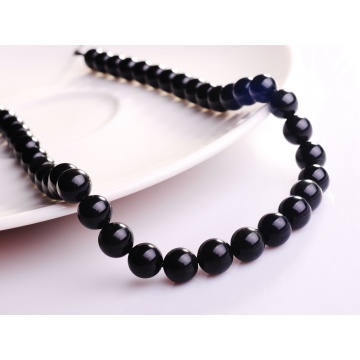 8MM Natural Black Obsidian Round Gemstone Beads 16"