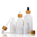 White Porcelain Essential Oil Bottle with Bamboo Dropper