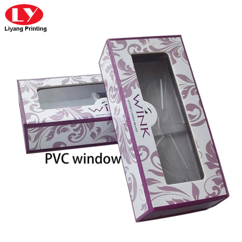 Cardboard Eyelash Packaging Box Magnetic With Clear Window