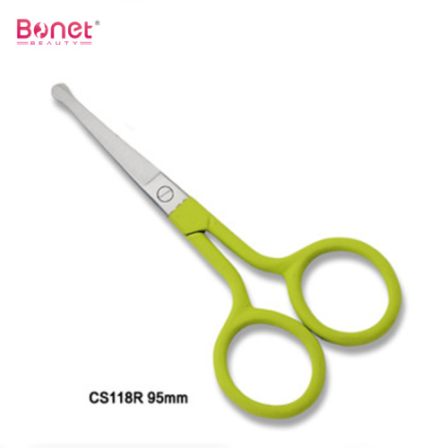 Soft-touching coating round handle manicure scissors