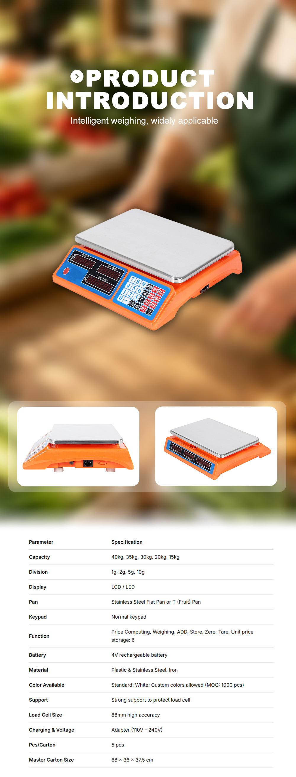 ACS‑588 Commercial Digital Weighing Scale X