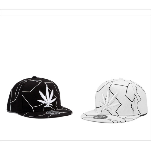 Hip-hop hat black leaf embroidered baseball cap