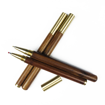 Custom Design Eco-Friendly Wooden Ballpoint Pen with Metal Finish and Gift Box