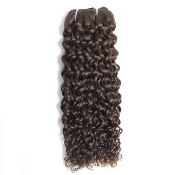 Real #2 Water Curly Clip In Hair Extensions, Indian Hair Extentions Human Hair Clip In