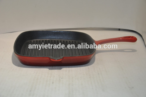 square oil or enamel finished cast iron frypan F087A
