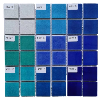 Wholesale Porcelain Ice Crackle Mosaic Tiles 300x300 Glazed Aqua Blue Ceramic Pool Tiles