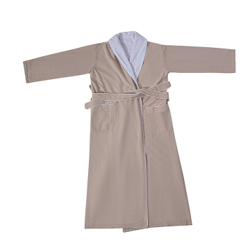 Super Soft Luxury Unisex Double Layer Microfiber Peach Skin Bathrobe with Absorbent Terry Liner for Spa