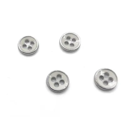 Embossed 4-Hole Round Custom Metal Buttons