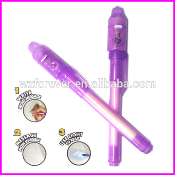 2016 High Quality Plastic UV Light WIth Invisible Ink Pens