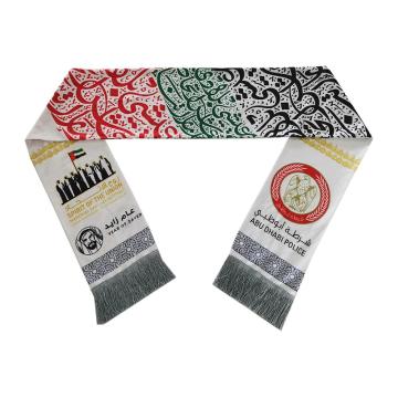 custom design digital printing knitted sport football scarf