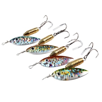 JOHNCOO Spinner Baits - Metal Spoon Lures with Treble Hooks (5g/9.5g/13.8g)