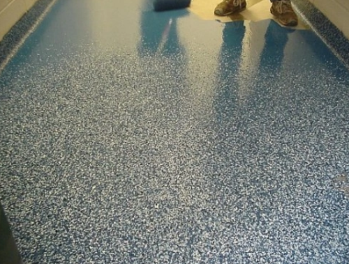 Epoxy colored sand floor non-slip