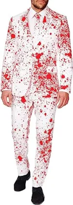 Funny Men`s Jacket Outfit with Tie Pants