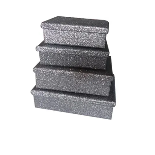Glitter Cardboard Christmas Stacking Gift Boxes