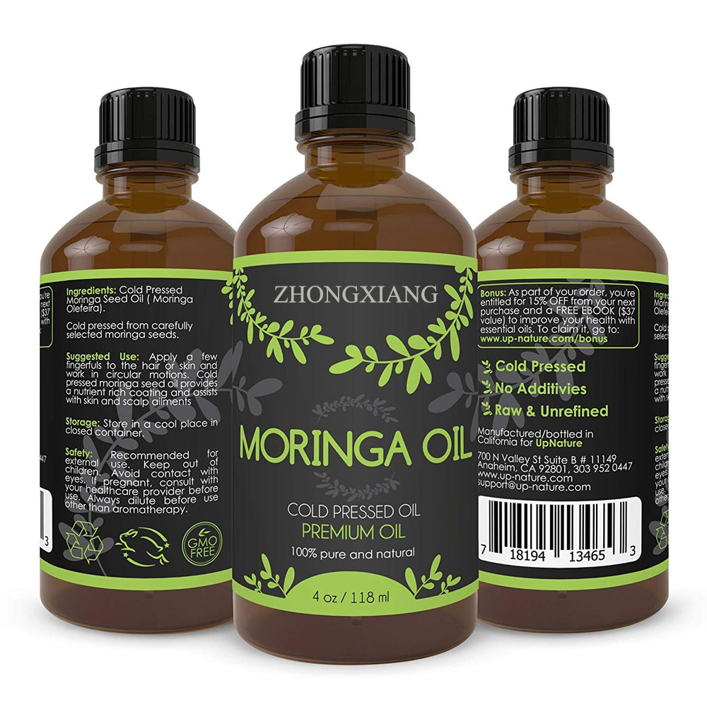 Vente en gros100% pure huile de graines de moringa pressée à froid