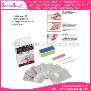 Gel Lacquer Nail Polish Foil Easy Remover Cleaner Wraps Acetone Kit