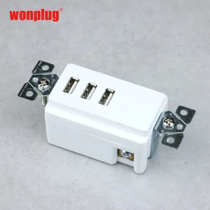 Wonplug OEM ODM Custom Cooper Wiring Devices 20 Amp White Decorator GFCI Outlet with USB
