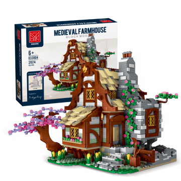Building Blocks: Medieval Farmhouse & Streetview Modular City Architecture Sets for Kids' Gifts