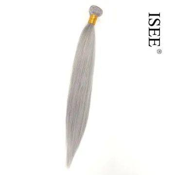 ISEE High Quality Brazilian Silver Gray Human Hair Weave