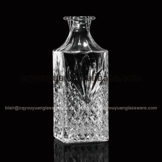 Hot Selling Square Whisky Decanter Bottle Clear Wide Mouth 800ML