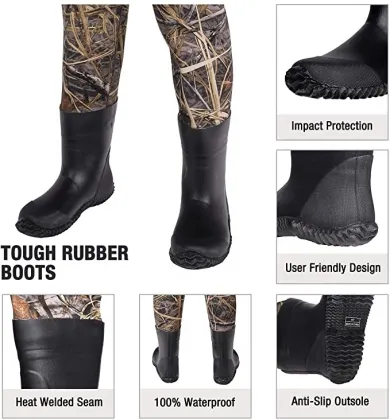 Kids camouflage 4mm neoprene fishing chest waders