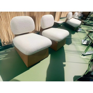 Modern Minimalist Armless Dining Chair with White Upholstery