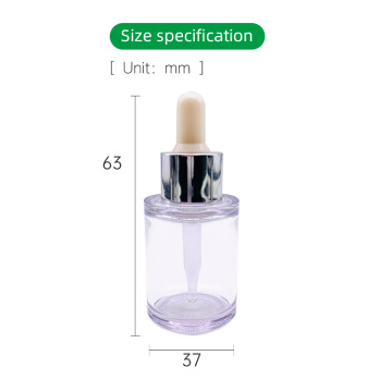 Botella de aceite esencial de vidrio de maquillaje