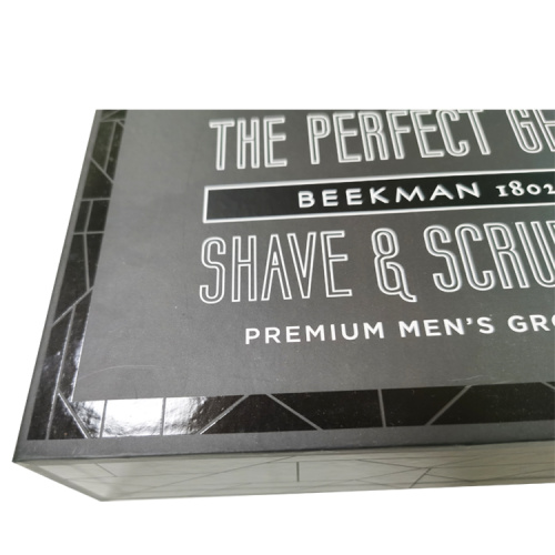 Drawer Black Paper Soap Box with flocking Tray
