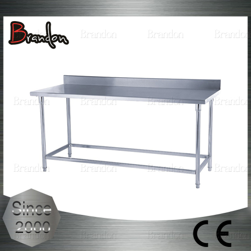 Brandon single tier stainless steel kitchen work table with backsplash