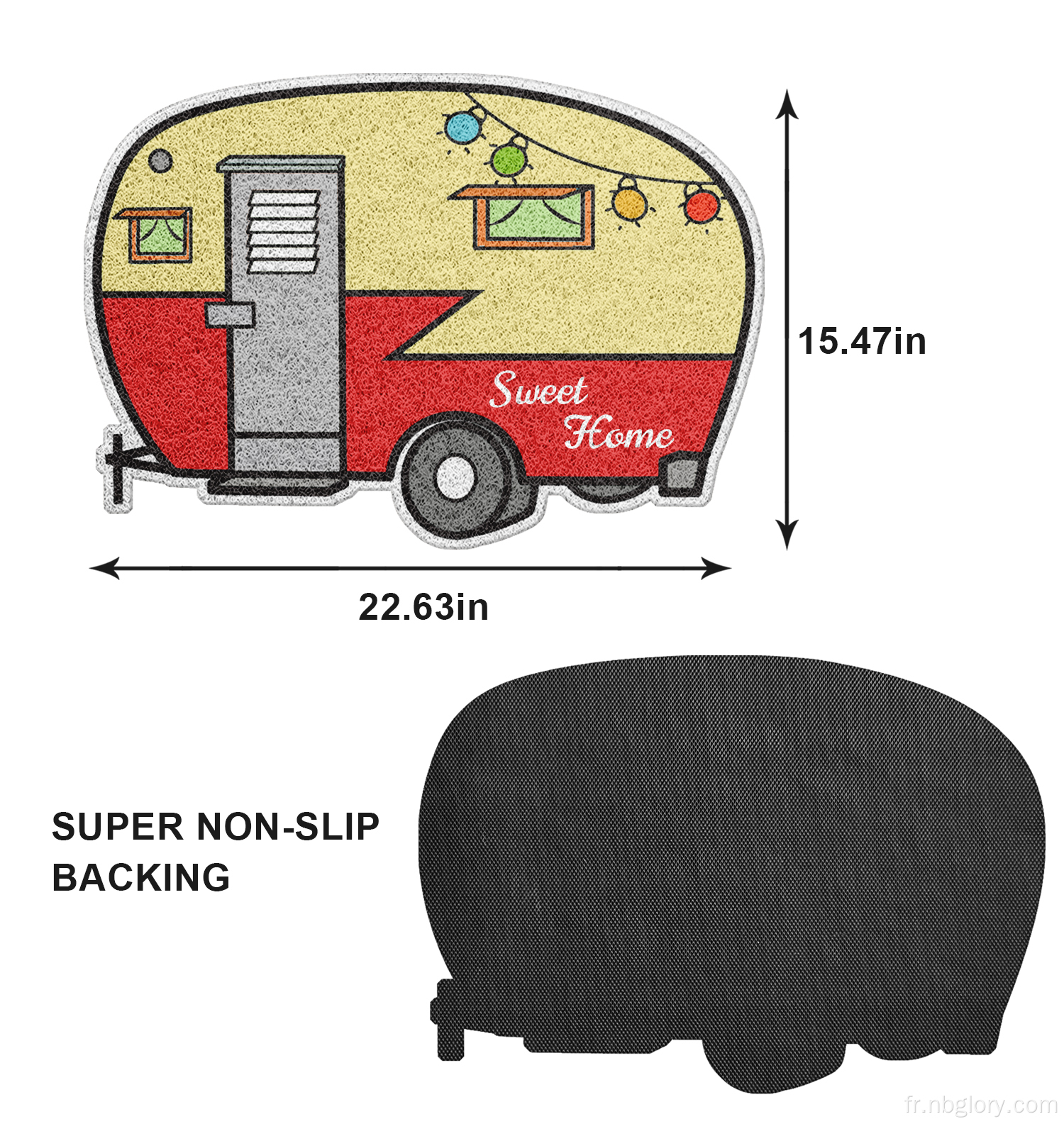 Happy Camper Door Mat Rv Mats de sol Douces de maison de maison Sweet Home Outdoor Mats