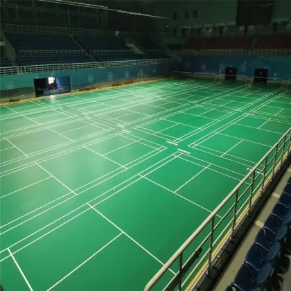 Indonesia Asia badminton indoor using stone pattern flooring