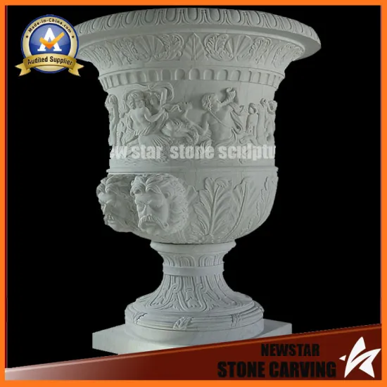 Surface Figure Marble Stone Carving Garden Flower Pot Stand (NS-11P12)