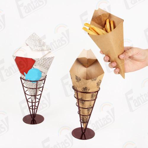 Papel de takeaway descartável Fritas Fries Scoop Cup