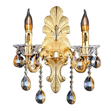 European Style Zinc Alloy French Candle Crystal Wall Lamp