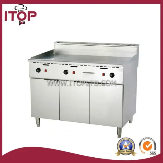 chrome surface with cabinet LPG gas griddle