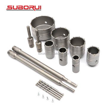 SUBORUI 19pcs Metric 30mm SDS Plus Max Square Shank Tungsten Carbide Drill Set