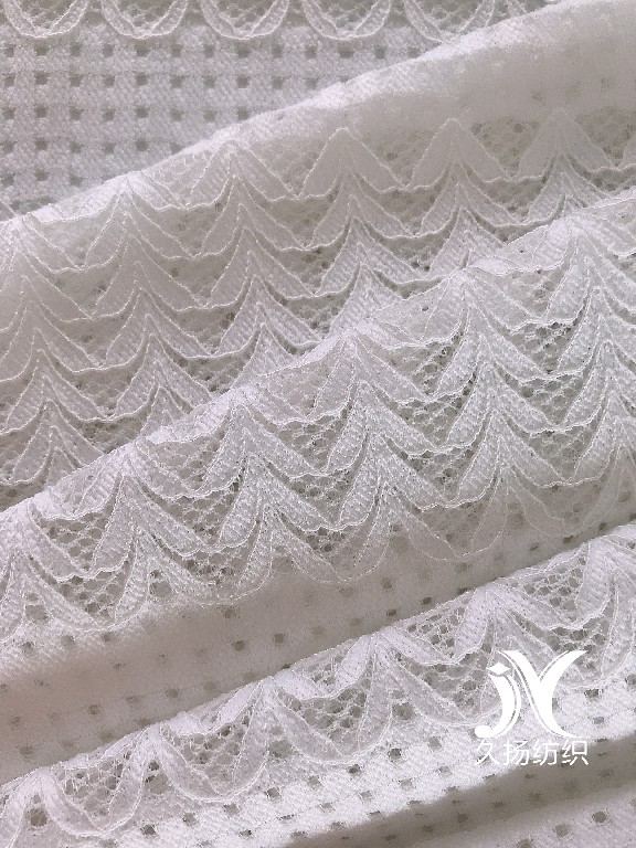 Leaf Square Pattern Nylon Lace Fabric