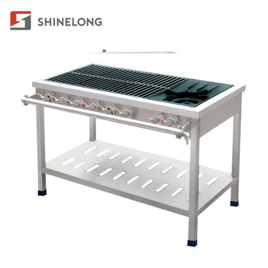 Restaurant Gas Wok Stove 6 Burner With Undershelf FCGWS-1206A