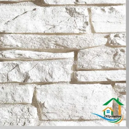 White faux stone panels