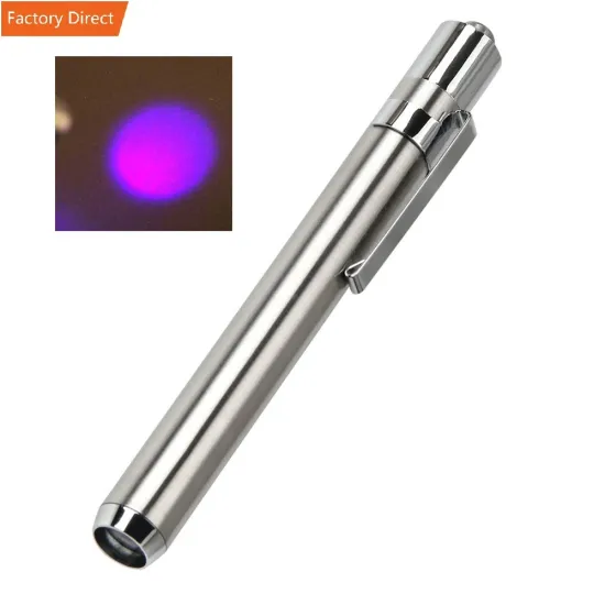 High Brightness 365nm/395nm UV Flashlights - Waterproof LED Torches Portable Mini Pen Light with Clip