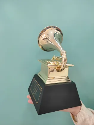 THE GRAMMYS Awards Gramophone Metal Trophy by NARAS Nice Gift Souvenir Collections Free Lettering