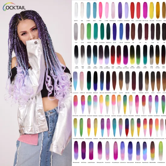 Kanekalon fiber prestretched bulk braiding hair with stretched ends, bulks of longest bundle prestretched ez braiding hair