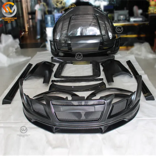 Au-di R8 PPI GT Style Carbon Fiber Body Kit Bumper Spoiler 2007-2014