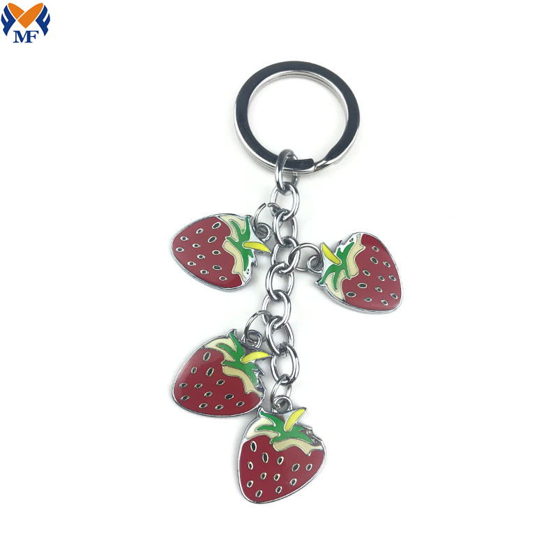 Metal Logo Personalizado Esmalte Planta Fruta Llaveros