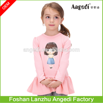 Custom Logos 100% Cotton Dress Long Sleeve Girls Frock Designs Wholesale Girl Dress