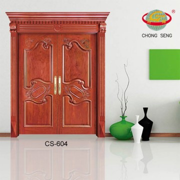 double leaf solid wooden gate design door