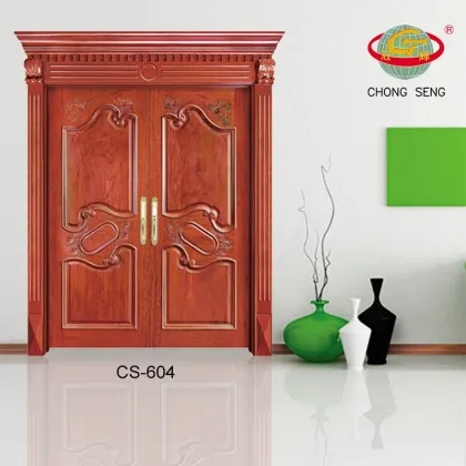double leaf solid wooden gate design door