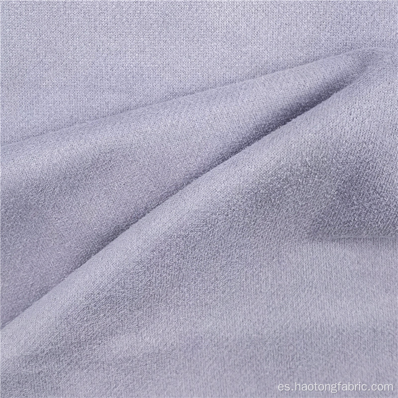 Abrigo de franela de punto cepillado gris Paño de tela de otoño