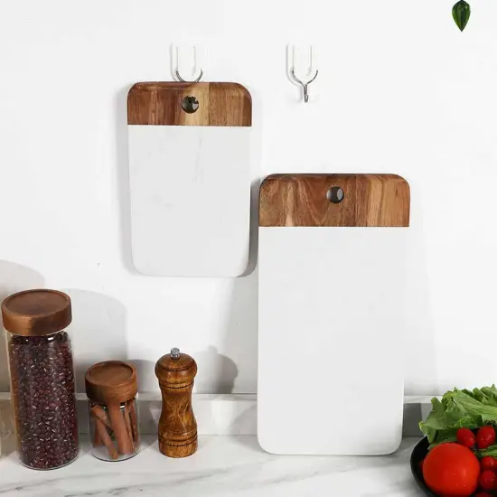 Hot Selling Customizable American-Style Rectangular Acacia Marble & Wood Cutting Board for Cheese
